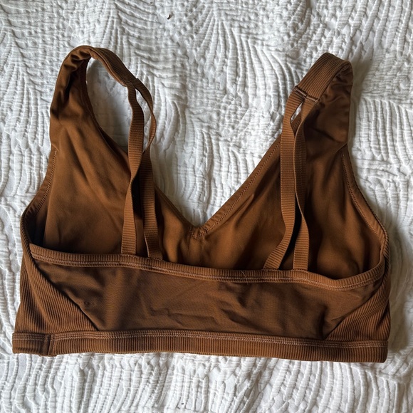Aerie Rust Ribbed Sports Bra - Picture 2 of 3
